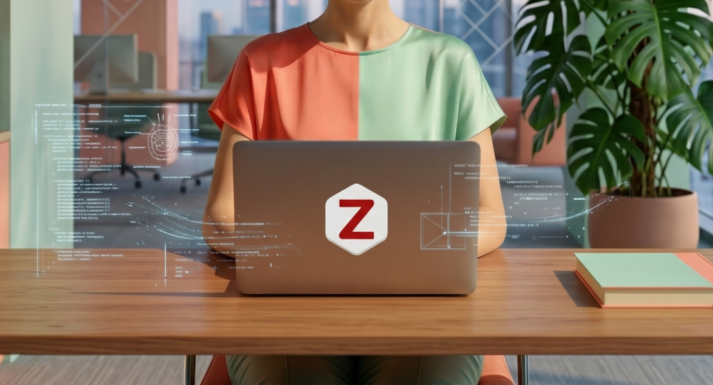 Femme utilisant un ordinateur portable avec Zotero